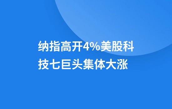 纳指高开4%美股科技七巨头集体大涨
