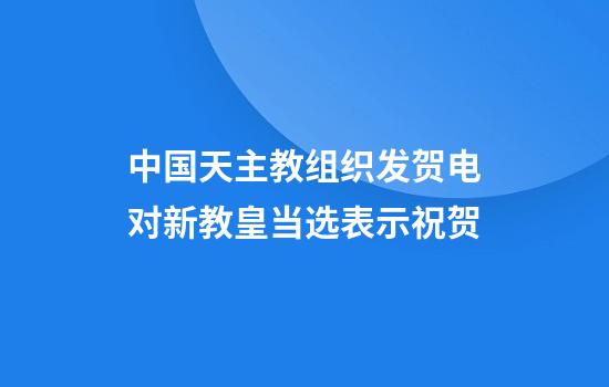 中国天主教组织发贺电对新教皇当选表示祝贺
