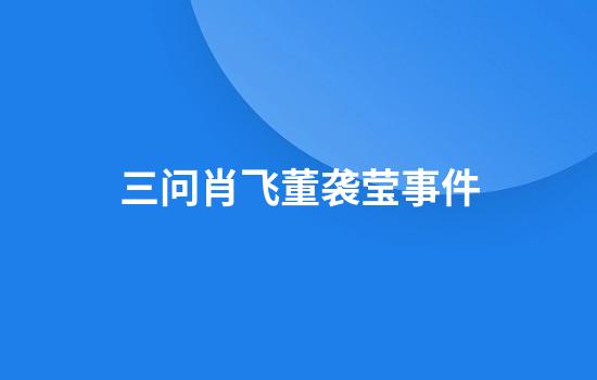 三问肖飞董袭莹事件