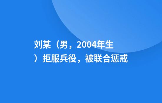 刘某(男,2004年生)拒服兵役,被联合惩戒